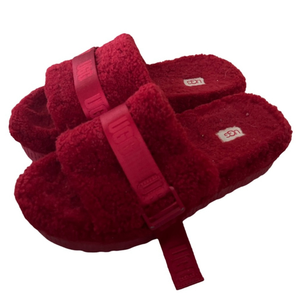 UGG CLassic Flufitta Sandal Ribbon Women's Red Size 1113475RBRD - size 11 - Picture 2 of 4